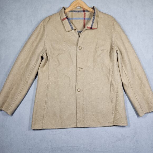 Pendleton Jacket Womens Medium The Check Wool Jacket Tan Plaid Reversible Classy - Picture 7 of 12